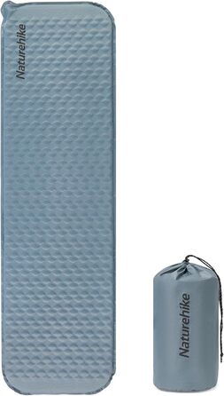 Naturehike Килимок для кемпінгу надувний, самонадувний, 3 см, сірий (Quadrat-blau)