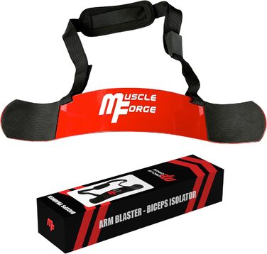 MuscleForge Біцепс-тренажер Arm Blaster, ізолятор для біцепса та м'язів рук, біцепс-бластер для бодібілдингу та силових тренувань, червоний