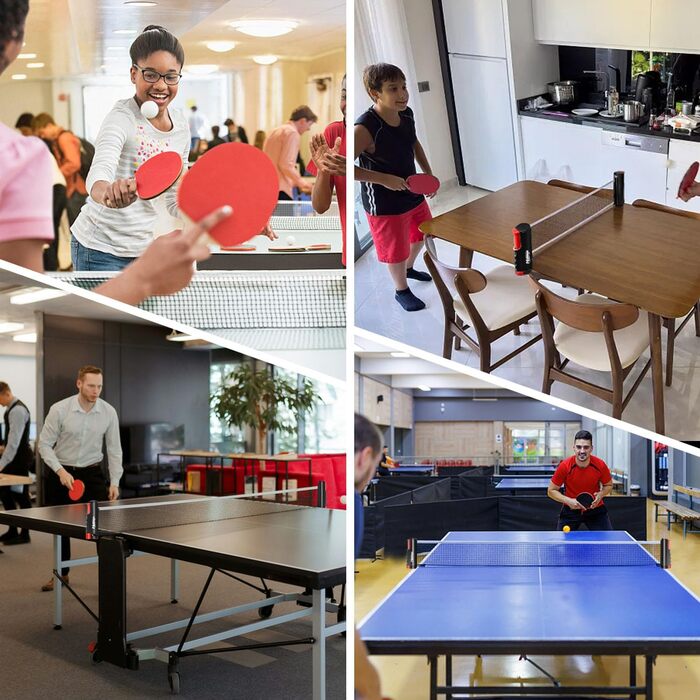 Набір для настільного тенісу Profi: 2 ракетки, сітка, 8 м'ячів, сумка. Підходить для гри в приміщенні та на вулиці. Чорний колір