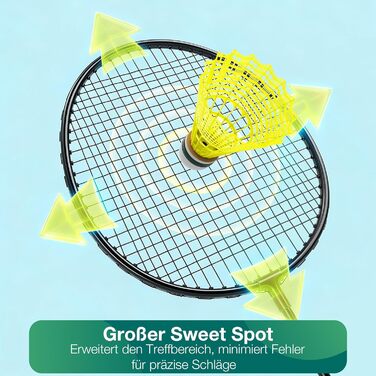 Набір для бадмінтону 6 шт. для ігор на вулиці, включає 6 ракетки, 6 нейлонових воланів для бадмінтону, легкі ракетки для початківців