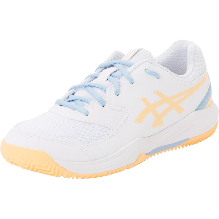 ASICS Gel-Dedicate 8 Gs - дитячі кросівки для падел-тенісу, білі з помаранчевим, 33.5 EU