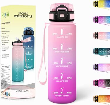 Фляга для води Motswedi з трубочкою, 1500 мл, BPA-free, для спорту, без витоку, підходить для газованої води, жовтогарячий колір