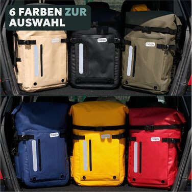 Водонепроникний рюкзак Ruqqle 45 л, RollTop, 3 зовнішні кишені, для пляжу, човнів, каяків, подорожей, кемпінгу, риболовлі та мотоциклів (Блакитний)