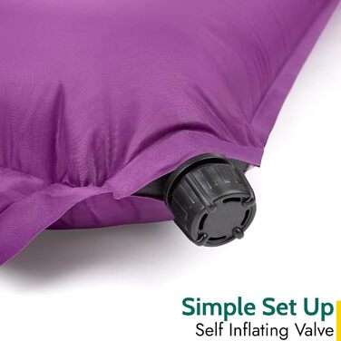 Isomatte Trail Selbstaufblasend з Memory Foam 5 см, ізольований килимок для кемпінгу, фіолетовий колір