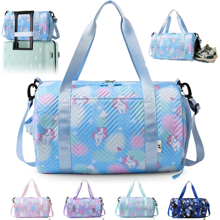 Спортивна сумка з єдинорогом, унісекс (блакитна)