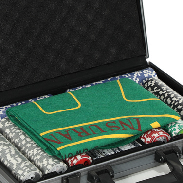 Набір для покеру SPORTNOW Poker Case, повний набір для покеру 400 фішок, 11,5 грам, 2 колоди карт, 5 кубиків, дилерський диск, ігровий килимок, алюмінієвий кейс | Аосом