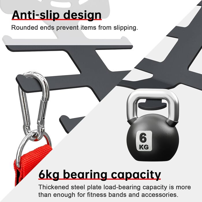 Набір еластичних стрічок для тренувань з полицею для зберігання фітнес-обладнання (Чорний)