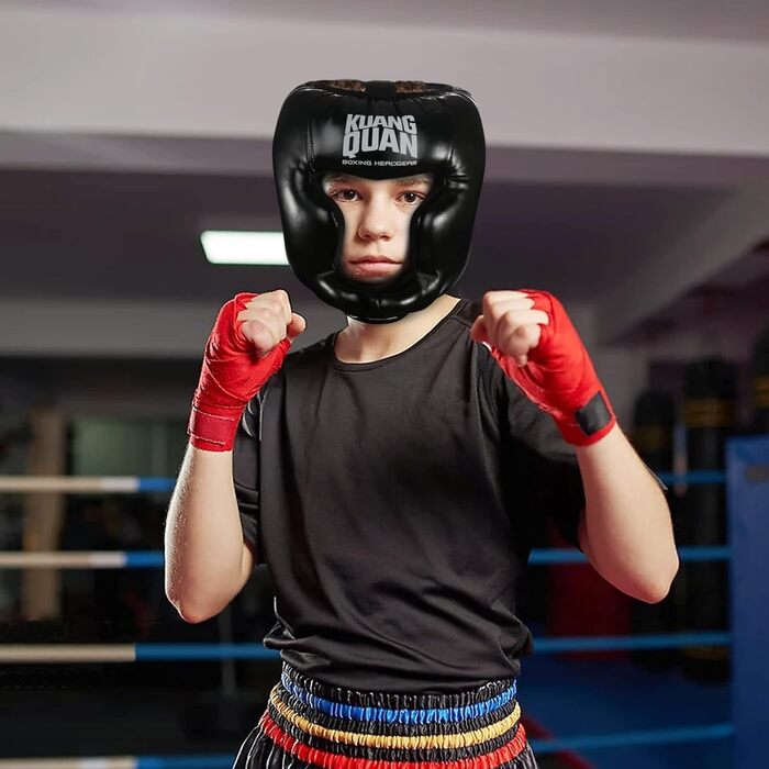 Захисний шолом для боксу та кікбоксингу Kuang Quan, боксерський шолом для MMA, тренувань, з максимальним захистом обличчя
