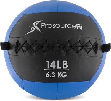 М'яч медичний ProsourceFit 14 фунтів, синій, для функціональних тренувань і динамічних вправ, м'який, для фітнесу та кросфіту