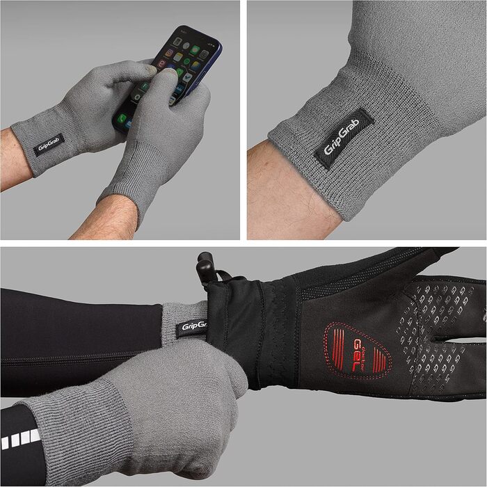 GripGrab Merino Liner: Термо-рукавички з мериносової вовни для їзди на велосипеді, туризму та повсякденного використання (Сірий, XS-S)