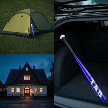 Бейсбольна бита 82 см (32 дюйми), алюмінієва з неслизькою ручкою, блакитна. Підходить для бейсболу та самозахисту