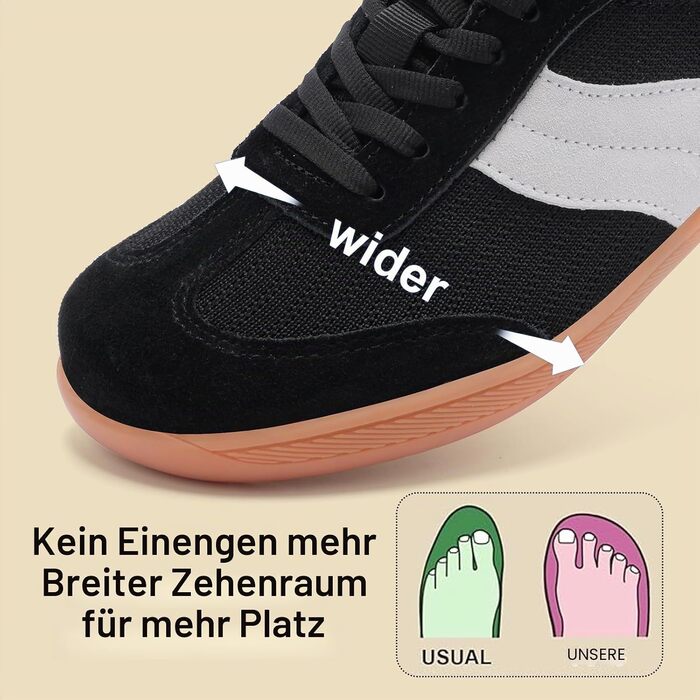 Жіночі широкі кеди для фітнесу та бігу Barfußschuhe (39 EU, чорні). Дихаючі, легкі, Zero Drop