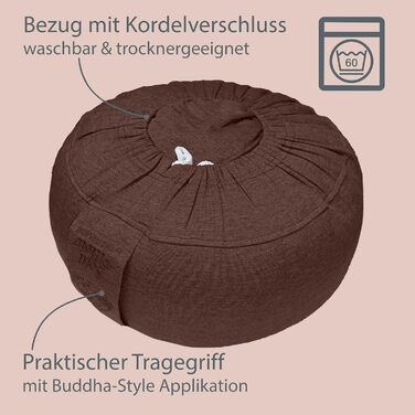 Медитаційне подушечка Soul Pillow: зручний круглий килимок для йоги та медитації з пшеничною начинкою (Ø30 см, 15 см)