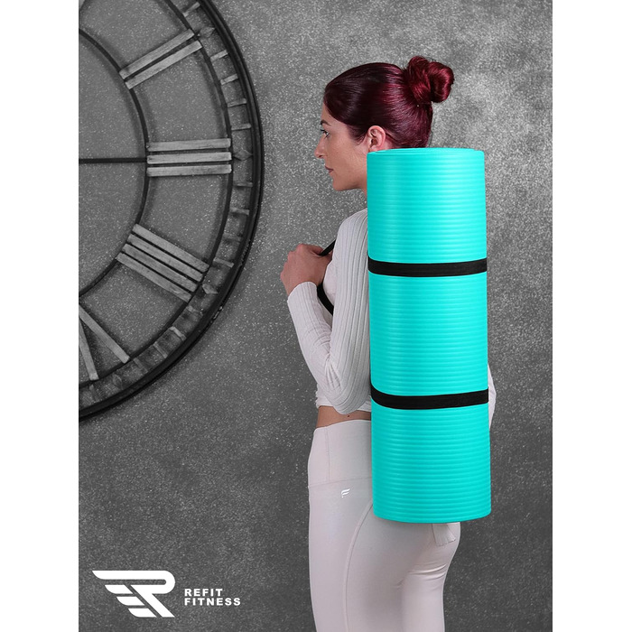 Гімнастичний килимок Profi 190x60 см PainProtect & SmartCell NBR, нековзкий, для йоги, пілатесу, спорту, товщина 10-15 мм, з ременем і сумкою