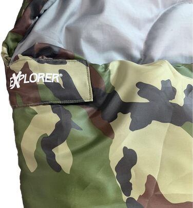 Сплячий мішок Explorer Hunter: XXL, -18°C, 220x80 см, для кемпінгу та риболовлі, камуфляж BW