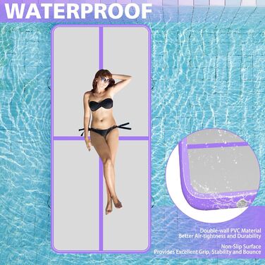 Надувний килимок для гімнастики BPB з електричним насосом. 10ft (300x100x10cm) - тренажер для акробатики, дому, спортзалу, йоги, пляжу та інших видів спорту