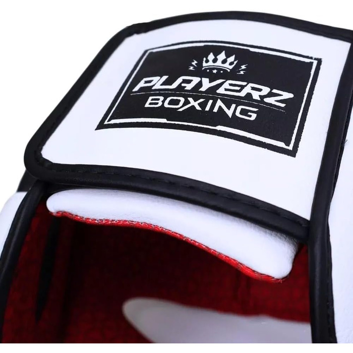 Захисний шолом Playerz для боксу та MMA SparTech, повне закриття обличчя, для муай-тай, кікбоксингу, тренувальний, білий, розмір L-XL