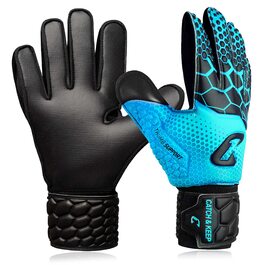 Воротарські рукавиці дитячі CATCH & KEEP Kralle Junior Pro 3.0 Dragon Grip, розмір 3-7 - блакитні, з підтримкою великого пальця