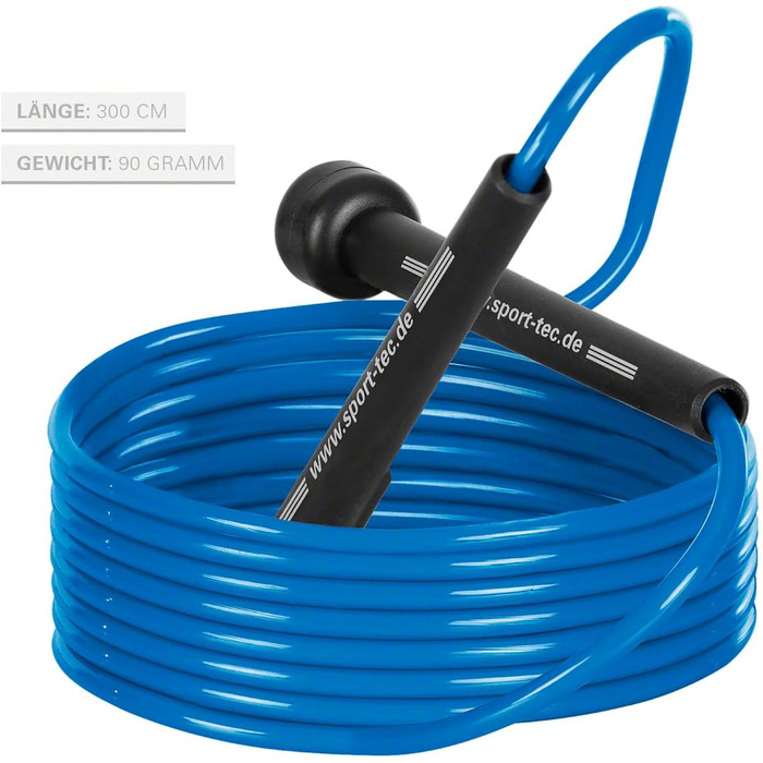 Скакалка для HIIT, боксу, MMA, фітнесу та кросфіту, 300 см (Блакитна)