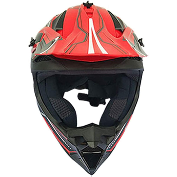 Мотошолом YASE Cross для мотокросу, ендуро, даунхілу: повний захист обличчя, MTB, Moped/ATV (чорний/червоний/білий, XL 58-59 см)