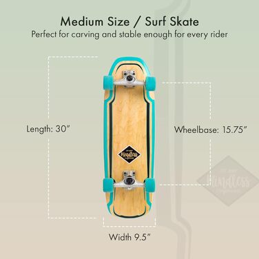 Лонгборд Mindless Surf Skate для дорослих, 9.5', чорний