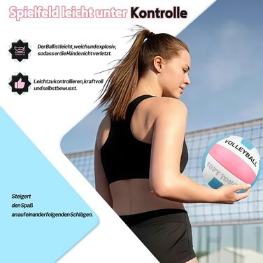 Волейбольний м'яч Bibykivn Official Size 5: водовідштовхуючий, для пляжу, басейну та спорту. З насосом, PVC-поверхня.