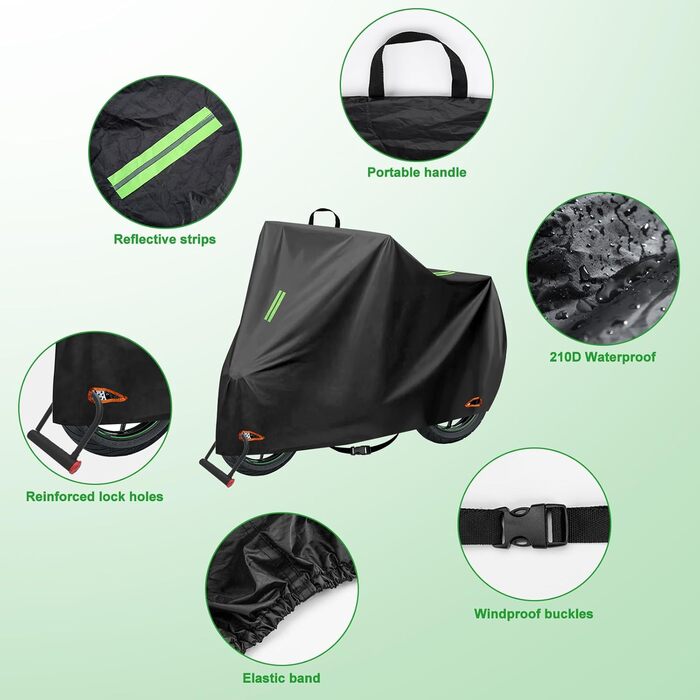 Захисний чохол для мотоцикла CICMOD, 210D, водонепроникний, для мопедів та ролерів (245x105x125cm) XXL