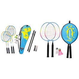 Бадмінтон Talbot-Torro Family: Комплект для гри - 2 дитячих ракетки 53 см, 2 стандартні ракетки, 3 волани, мережа з регульованою висотою, сумка