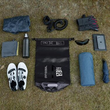 Водонепроникний мішок Dry Bag 10L: міцний packsack для плавання, каякінгу та водних видів спорту. Чорний