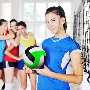 Волейбольний м'яч Dakapal 5, для гри в приміщенні та на вулиці, м'який, для початківців, підлітків та дорослих (без насоса), колір зелений