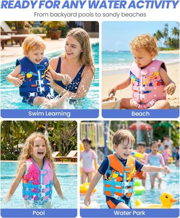 Дитячий жилет для плавання Gogokids для малюків 1-5 років (15-30 кг), блакитний