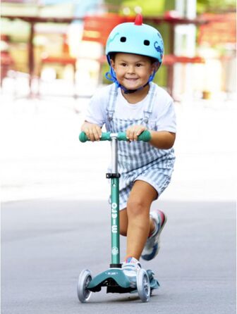 Самокат дитячий Micro Deluxe Kinder Schwarz ECO з регульованим кермом та світловими колесами для хлопчиків і дівчаток