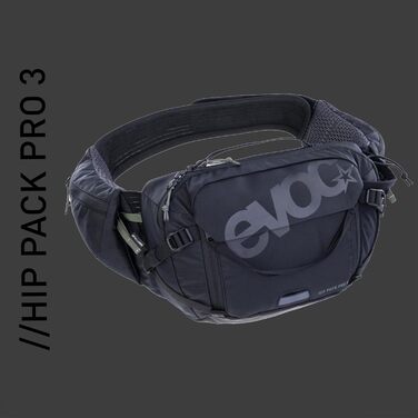 Поясна сумка EVOC HIP Pack PRO 3 л з питною системою 1,5 л, чорна, вентиляція, регульований ремінь