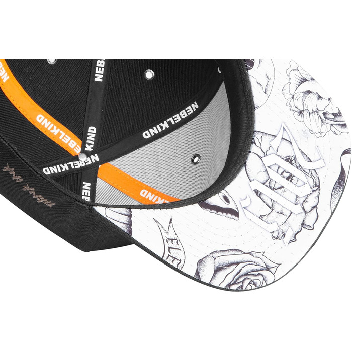 Кепка-снэпбек Nebelkind Inked Black — унісекс бейсболка з прямим козирком, регульований розмір, стильна вулична кепка (Streetwear), чорна