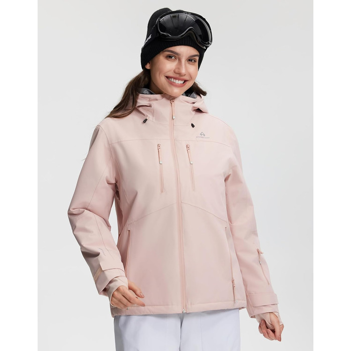 Жіноча зимова куртка Pioneer Camp для сноубордингу, походів та активного відпочинку. Тепла, вітро- та водовідштовхувальна, білий колір, розмір XXL (рожевий)