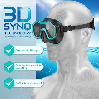 Набір для снорклінгу iParaAiluRy для дорослих: протитуманна маска з широким оглядом та трубкою для плавання, сноркелінгу і дайвінгу, рожевий колір