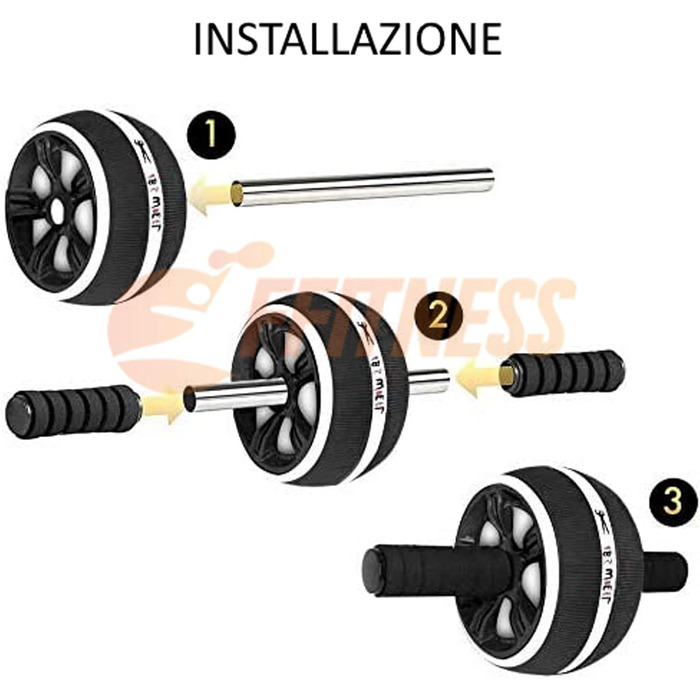 Аб ролер Fitness AB ROLLER для чоловіків: тренажер для пресу, рук, спини та плечей | Домашні тренування для зміцнення м'язів
