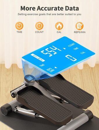 Степпер Sportsroyals Up-Down-Twister для дому з тросами та LCD дисплеєм, до 150 кг