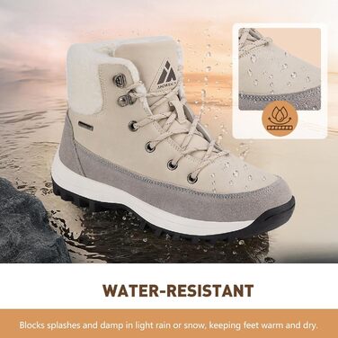 Чоботи жіночі зимові Mishansha, утеплені, антиковзаючі, розмір 36-42 (Бежевий, 37 EU)