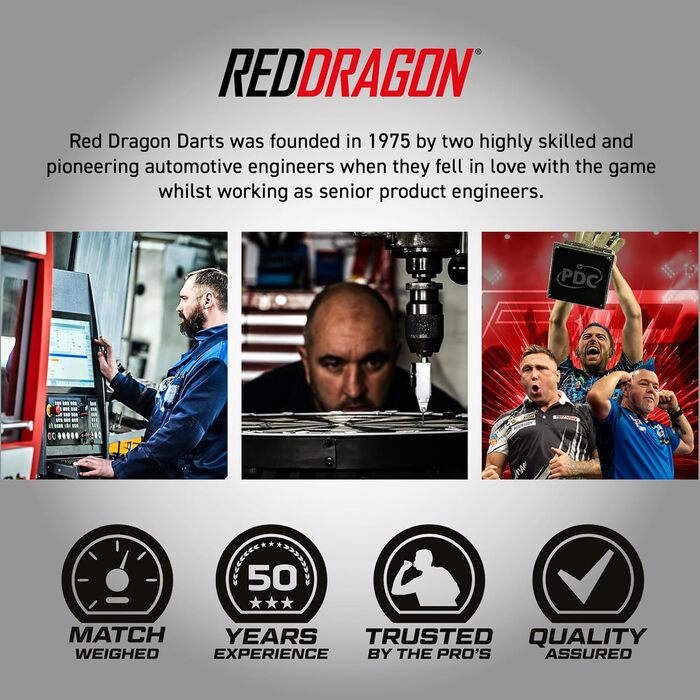 Преміальний набір дротиків Red Dragon Gerwyn Price Iceman Midnight Edition з вольфраму з крилами та стрижнями