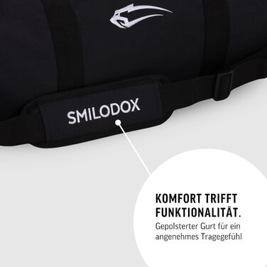 Спортивна сумка Smilodox Classic 2.0 чорна, унісекс, для тренувань, фітнесу, спортзалу та подорожей з багатьма відділеннями, ручна та плечова