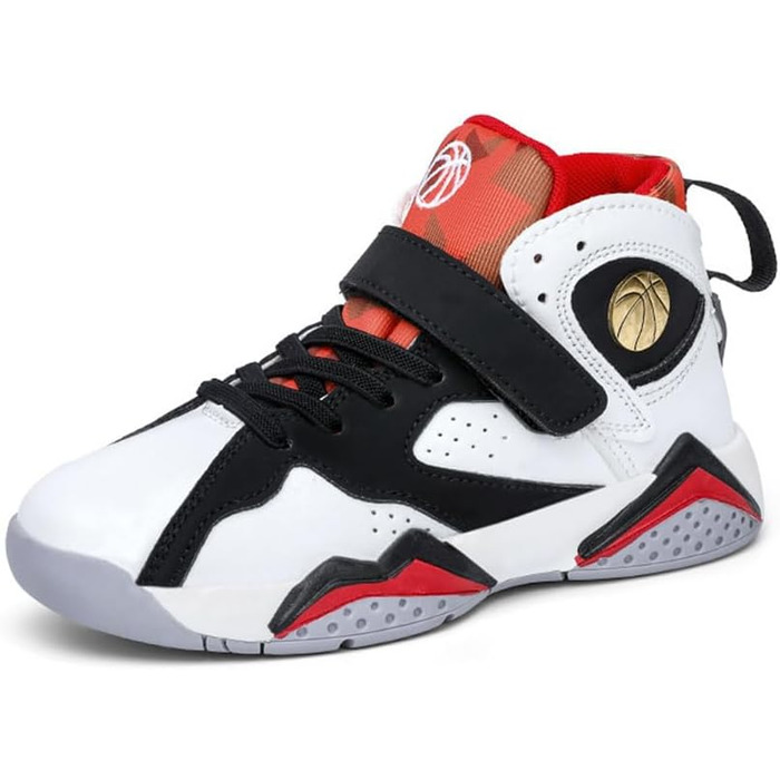 Баскетбольні кросівки Kinder: спортивне взуття для хлопчиків та дівчаток, високі, антиковзаючі, чорні (36 EU)