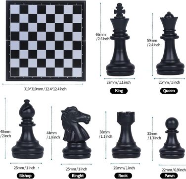 Шаховий набір 3-в-1 магнітний FISHOAKY: шахи, шашки, нарди. Компактний дорожній набір 31x31 см для дітей та дорослих. Ідеальний подарунок на Новий Рік та Різдво.