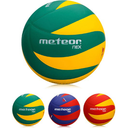 М'яч волейбольний Meteor® #5 NEX Green/Yellow для дітей, юнаків та дам, тренувальний, м'який, з надійним зчепленням