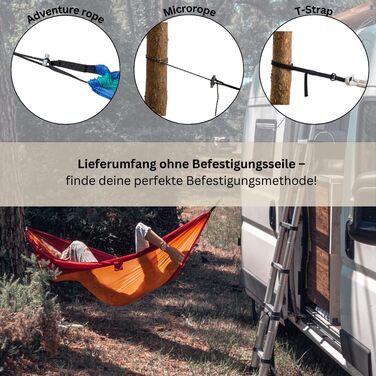 Гамак Amazonas Ultra-Light Adventure Coyote Kingsize 275x140 см, зелений (Fire) - надлегкий, до 150 кг