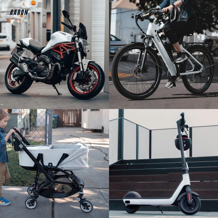 Замок для велосипеда AARON Lock One з 5-значним кодом, сталевий ланцюговий замок, високий рівень захисту, для електровелосипеда, гірського, трекінгового, туристичного та шосейного велосипеда (сіро-блакитний)