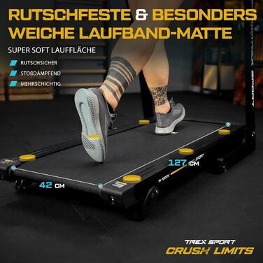 Електричний біговий тренажер TREX SPORT TX-700TM RUNVO | Складаний біговий тренажер з LCD-дисплеєм, потужність 2 PS, 15 програм