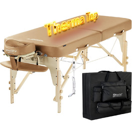 Складаний масажний стіл Master Massage Phoenix 71 см з підігрівом ThermaTop, косметологічна масажна кушетка, масажне ліжко з електронагрівом, світло-коричневий