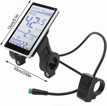 Велокомп'ютер Yosoo Health Gear M5 LCD для електровелосипеда, універсальний дисплей 24V-60V, 5-контактний, для електросамоката, екран 31.8/22.2 мм