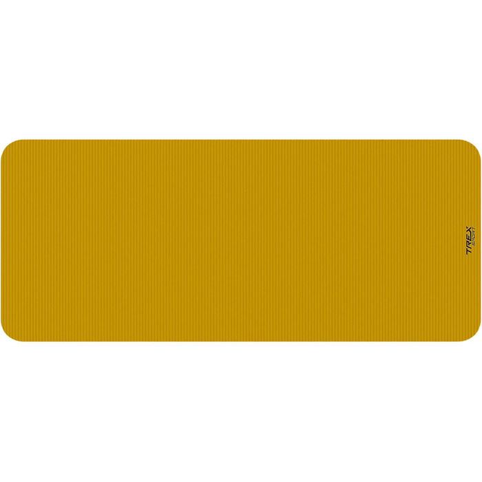 TREX SPORT Килимок для гімнастики та фітнесу, 190x80x1 см, жовтий | Килимок для йоги з неслизьким покриттям та ручкою для перенесення